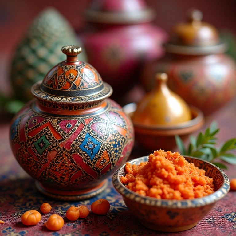 Lembrancinhas de casamento marroquinas com detalhes artesanais e cores vibrantes.