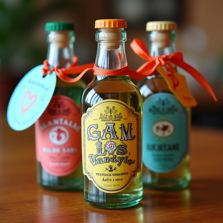 Lembrancinhas úteis e personalizadas com garrafas decoradas.