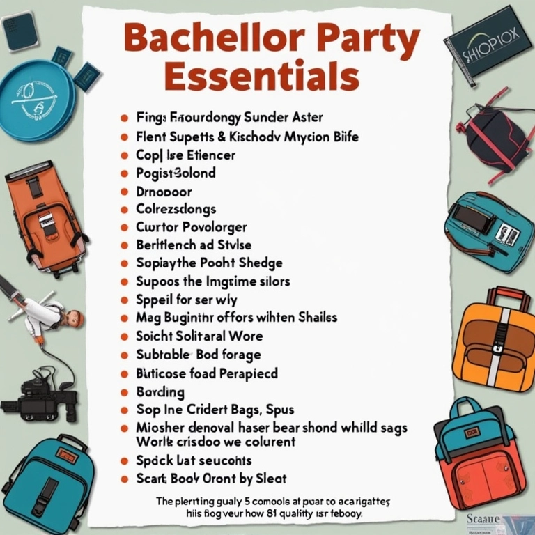 Lista de itens essenciais para uma despedida de solteiro.