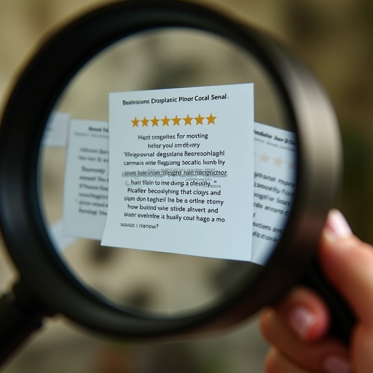 Lupa focando em avaliações positivas de fornecedores.