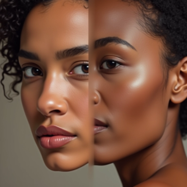 Maquiadora escolhendo o tom ideal da base.