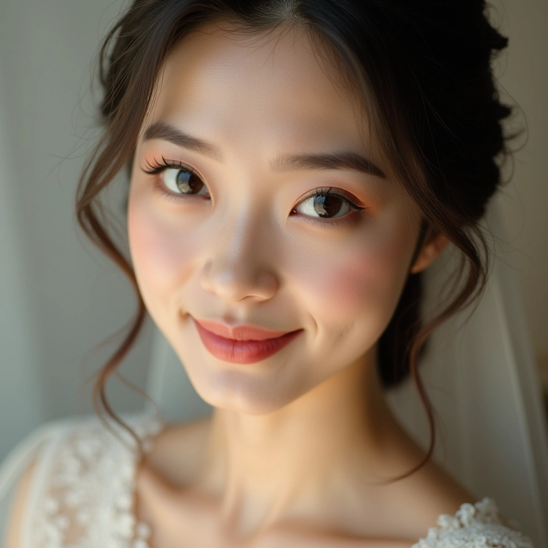 Maquiagem Para Noiva Oriental: Realce a Beleza Maquiagem impecável para noiva oriental realçando sua beleza natural.