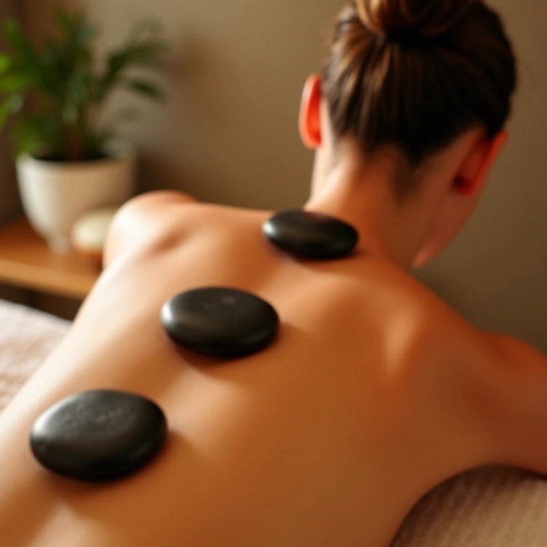 Massagem com pedras quentes, um dos tipos mais indicados para relaxamento.