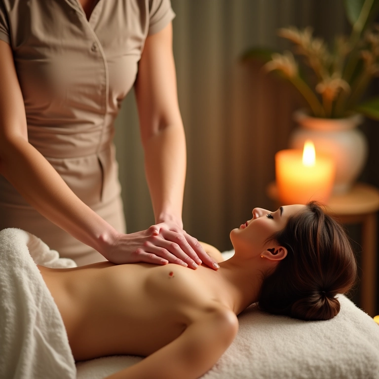 Massagem relaxante para a noiva, aliviando a tensão.