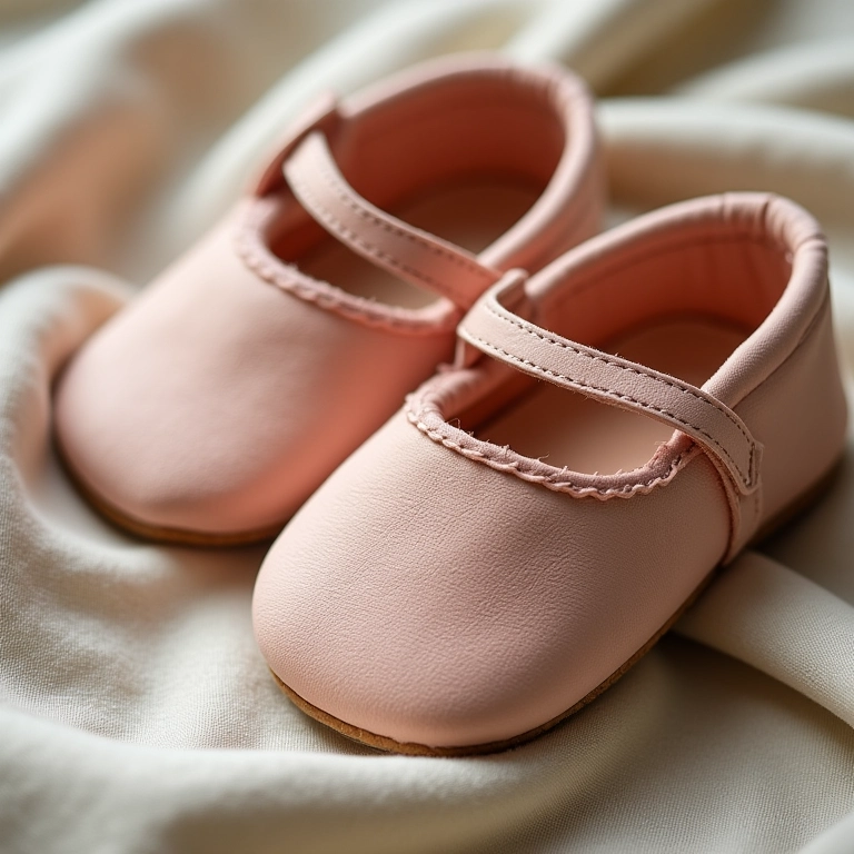 Materiais ideais para sapatos infantis: couro, algodão, seda.