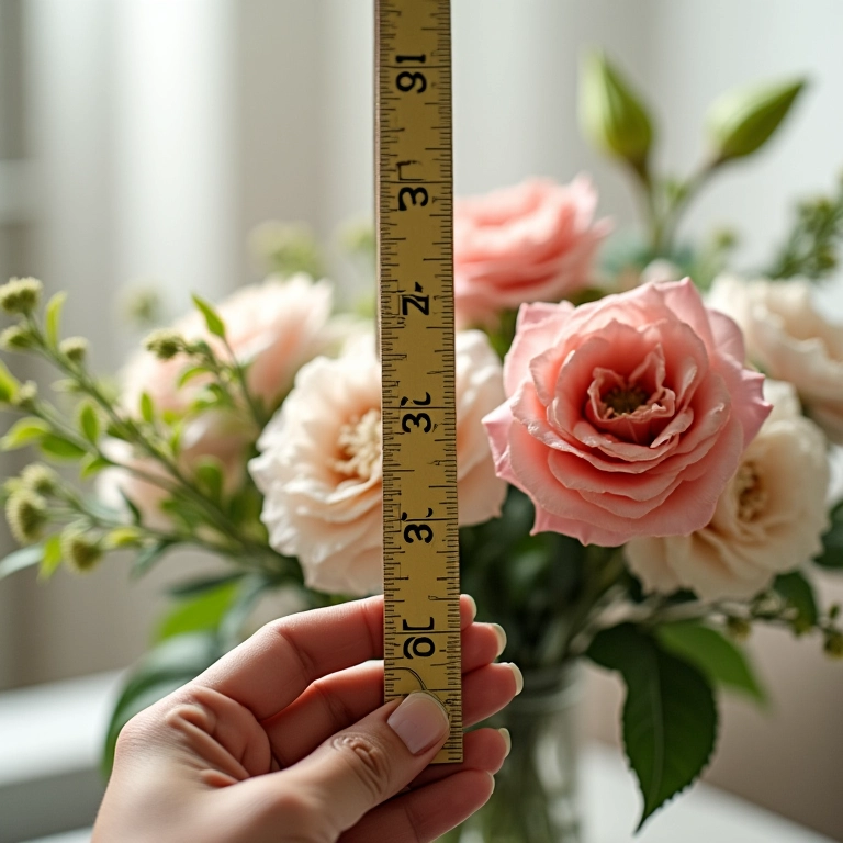 Medindo a altura ideal de um arranjo.