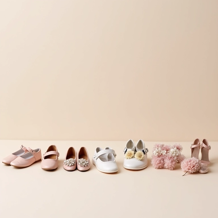 Modelos de sapatos para daminhas: sapatilhas, bonecas, sandálias.