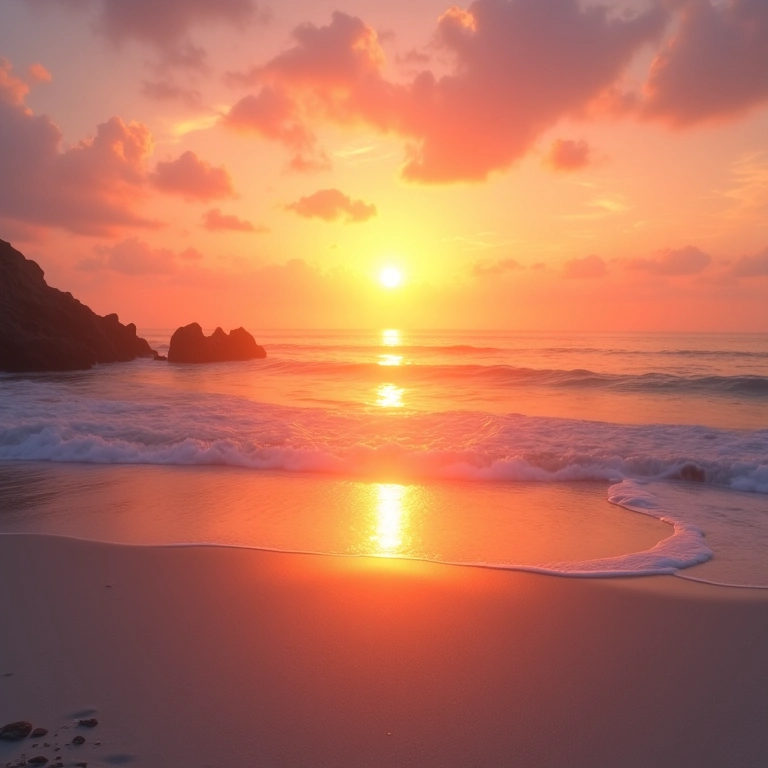 Moodboard mostrando a importância de uma paleta de cores inspirada no pôr do sol na praia.