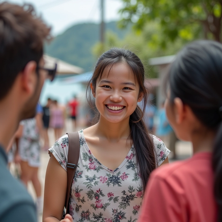 Morador local sorrindo em Phi Phi.