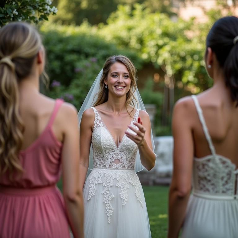 Noiva delegando tarefas para as madrinhas.