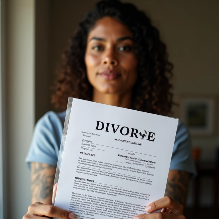 Noiva divorciada com documentos para casamento