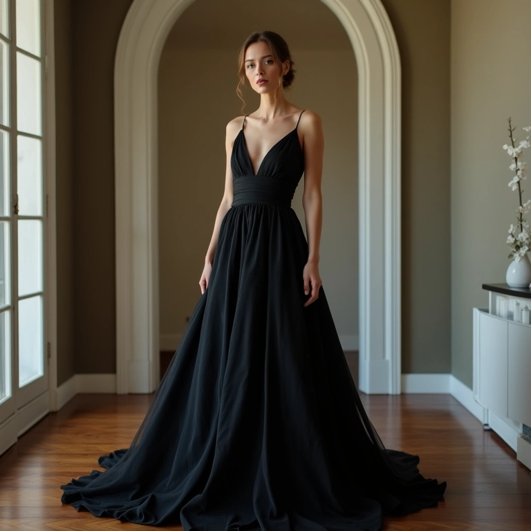 Vestido de Noiva Preto: Atitude e Sofisticação Noiva moderna vestindo um elegante vestido de noiva preto com decoração brasileira vibrante.