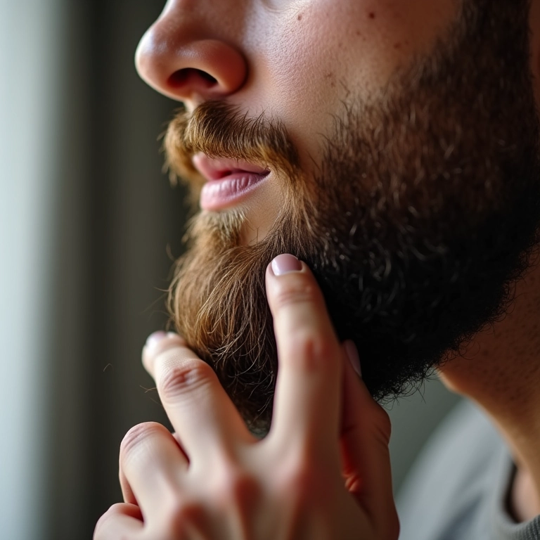 Noivo aplicando óleo de barba para hidratação e nutrição.