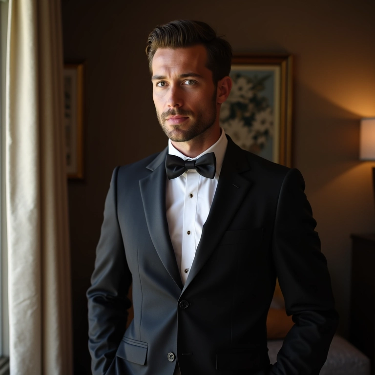 Noivo reservando traje com antecedência para o casamento.