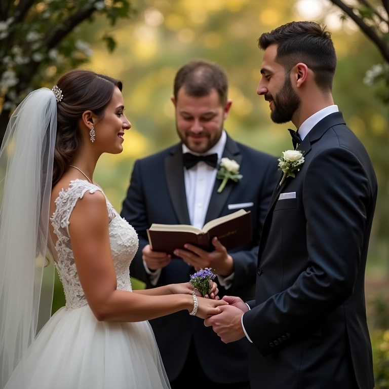 Organizando a cerimônia de casamento.