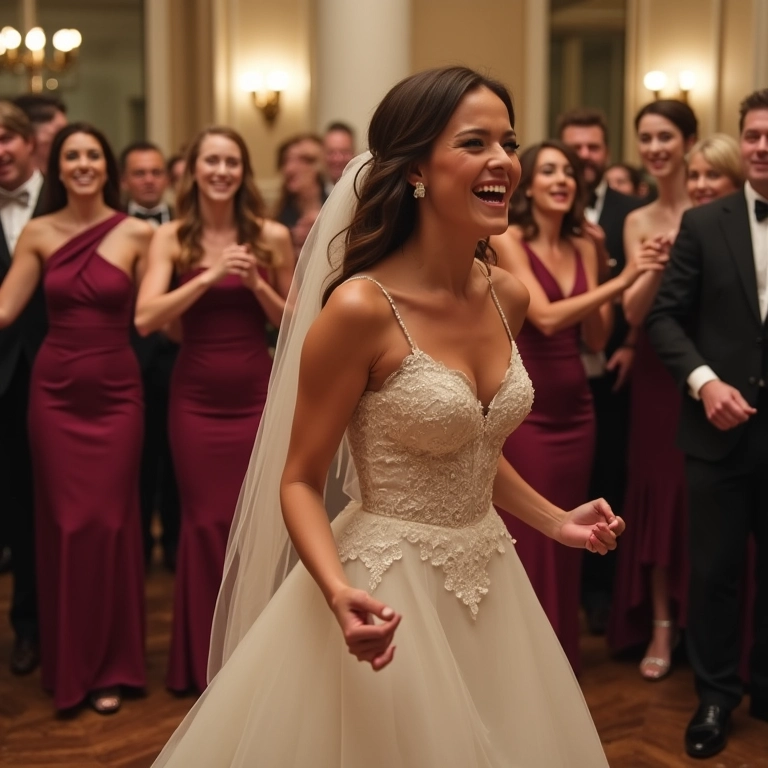 Padrinhos e madrinhas fazem flash mob surpresa em casamento.