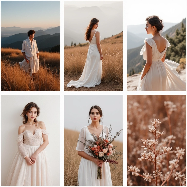 Painel de inspiração para casamento rústico elegante na serra.