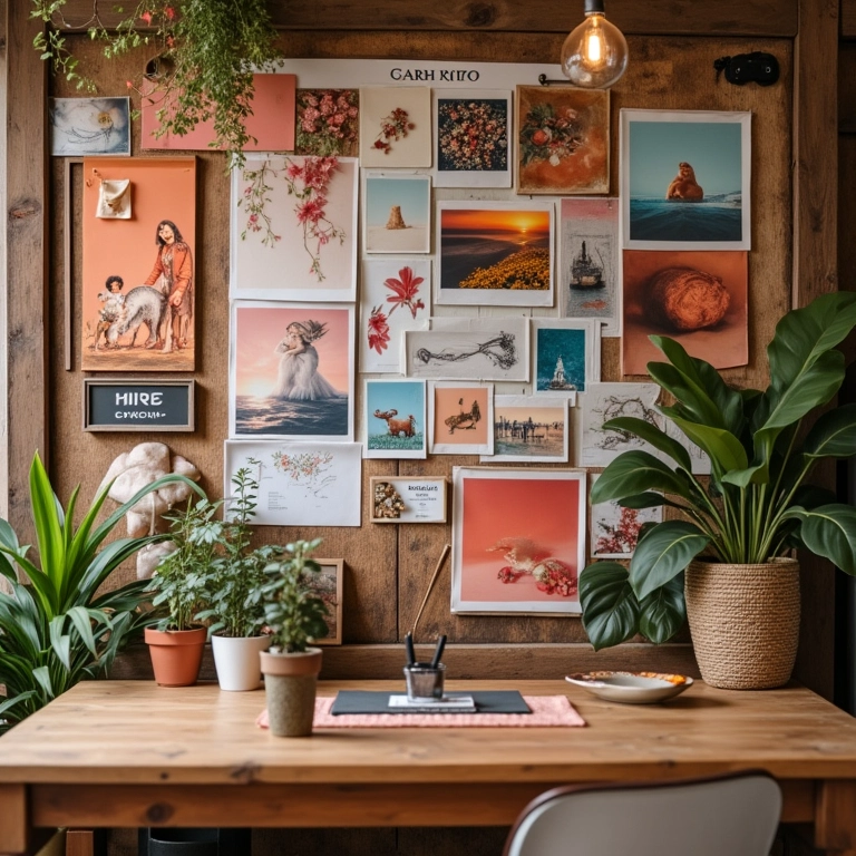 Painel de inspiração para definição do tema e estilo de um evento.