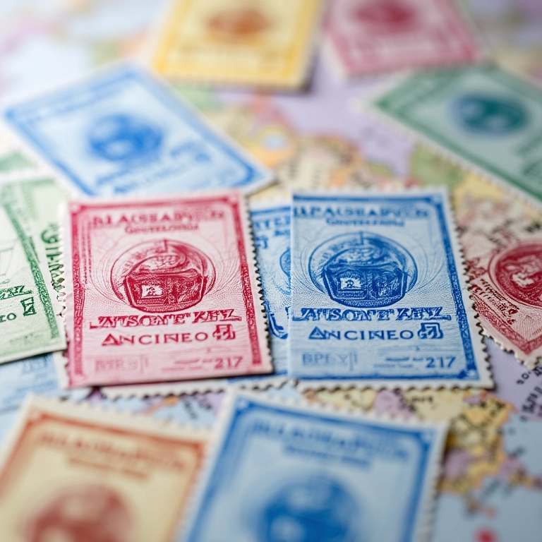 Passaporte italiano com carimbos, representando viagem sem visto.