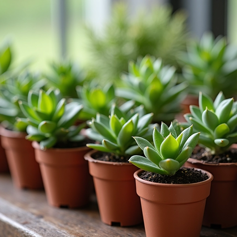 Pequenas plantas como lembrancinhas de casamento com tema de jardim vertical.
