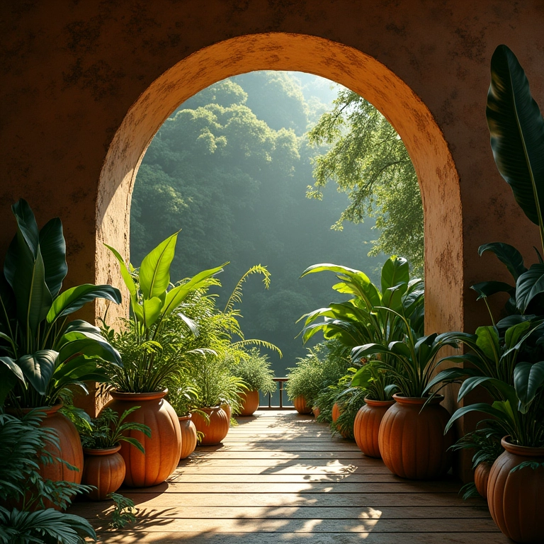 Pequeno ofurô com vista artificial criativa usando plantas e iluminação.