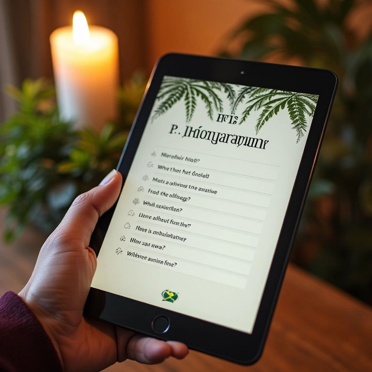Perguntas frequentes sobre o ritual de Handfasting exibidas em um tablet.