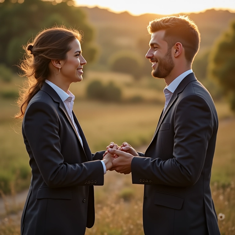 Planejadora de casamentos dando dicas especiais ao casal em reunião.