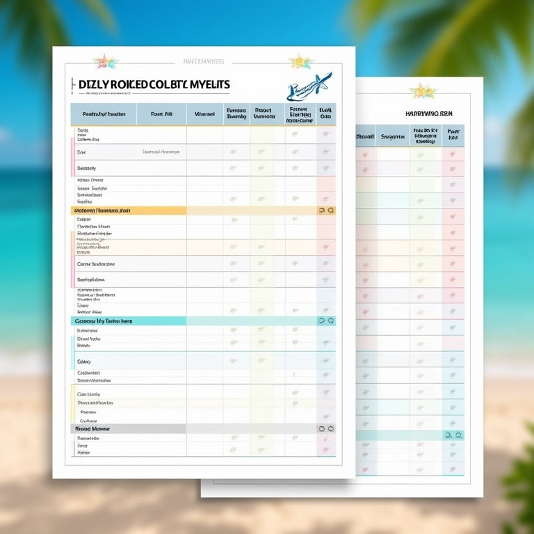 Planilha com paleta de cores para casamento na praia.