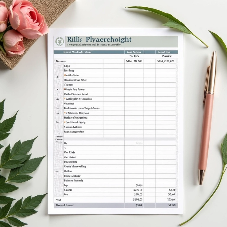 Planilha de orçamento de casamento em Reais.