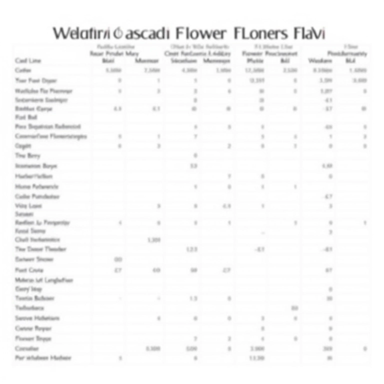Planilha resumo para planejamento de arranjos em cascata para casamento.