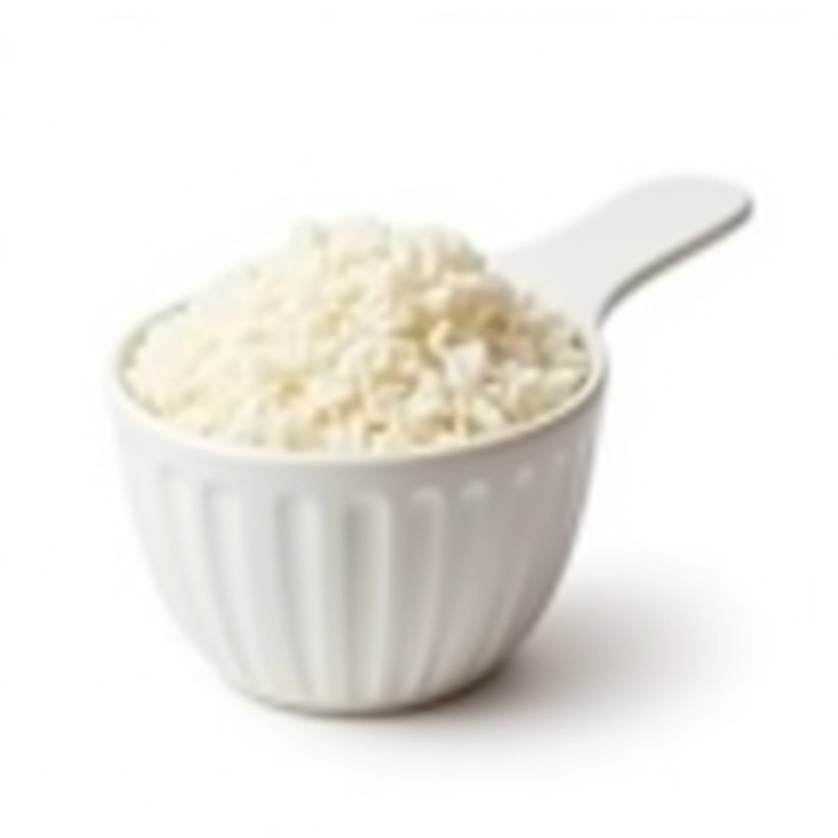 Porção de arroz em medidor, quantidade ideal.