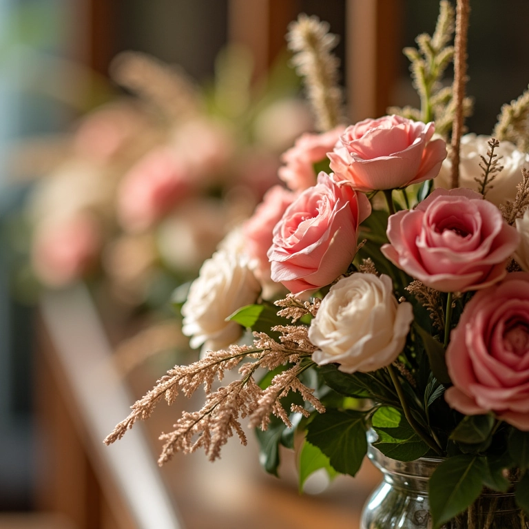 Portfólio de decorador de eventos mostrando designs de sucesso.