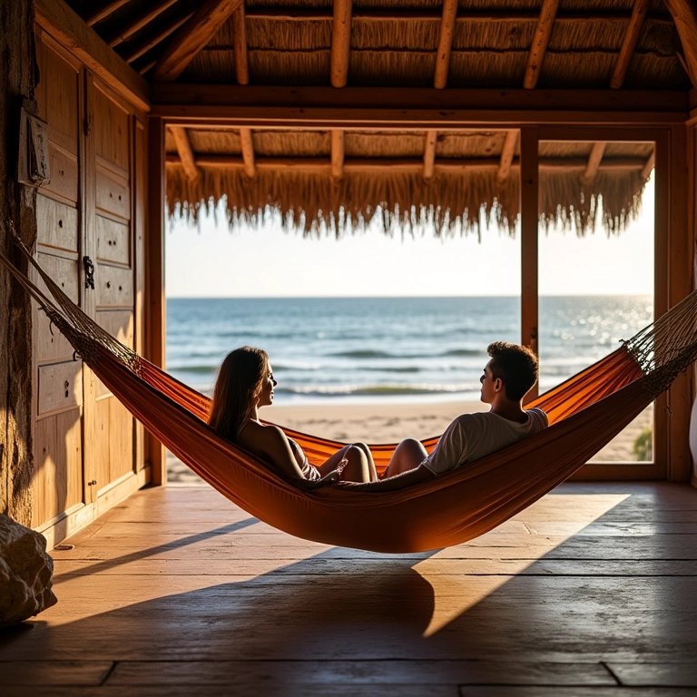 Pousada charmosa em Jericoacoara com vista para a praia.
