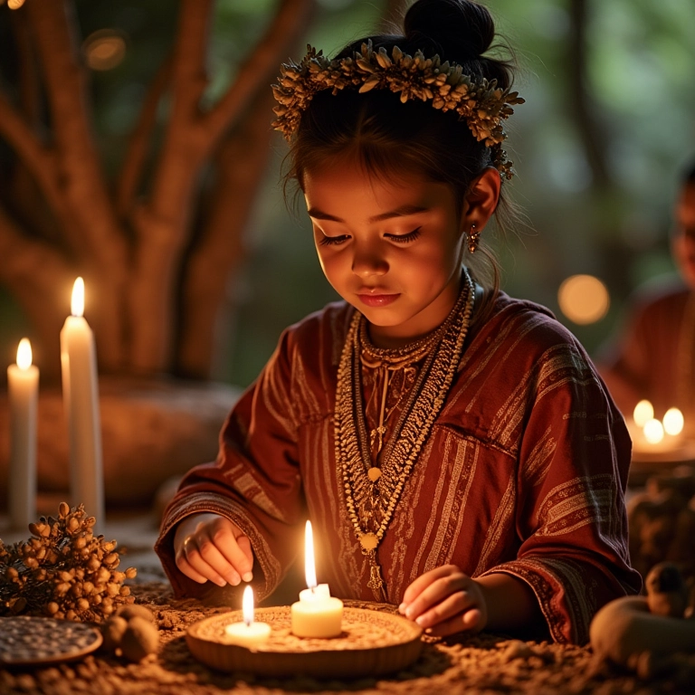 Preparativos para um casamento indígena com pajelança, decoração natural e artesanal.