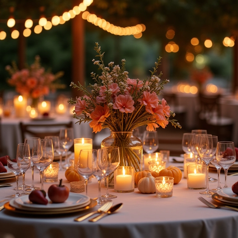 Recepção de casamento com elementos decorativos de aluguel.