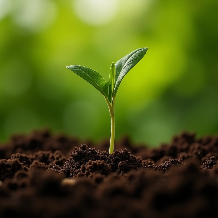 Sementes de flores germinando, garantindo o sucesso do plantio.