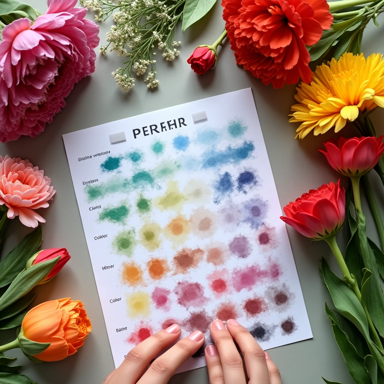 Tabela de cores e seus significados em arranjos.