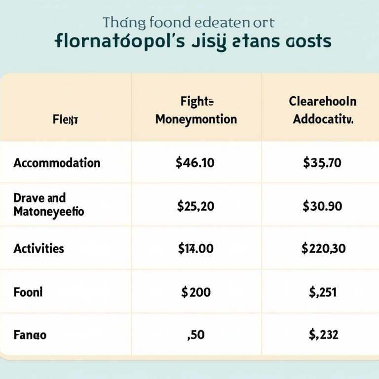 Tabela de custos estimados para lua de mel em Florianópolis: voos, hospedagem, atividades, alimentação.