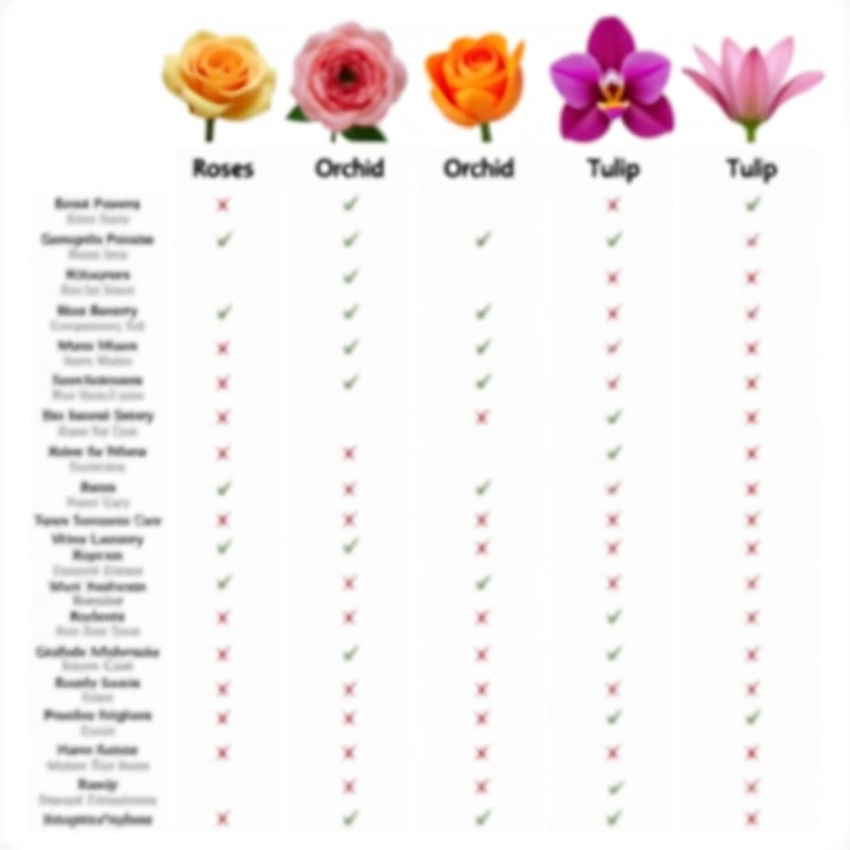 Tabela de preços de flores nobres.