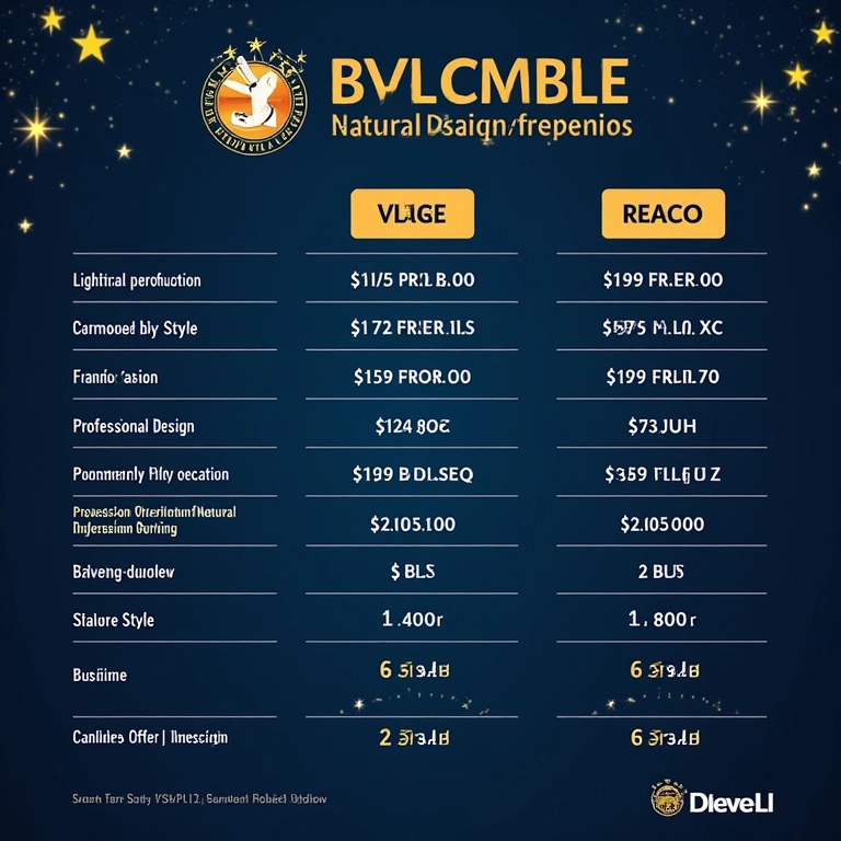 Tabela de preços médios de empresas de som e iluminação.