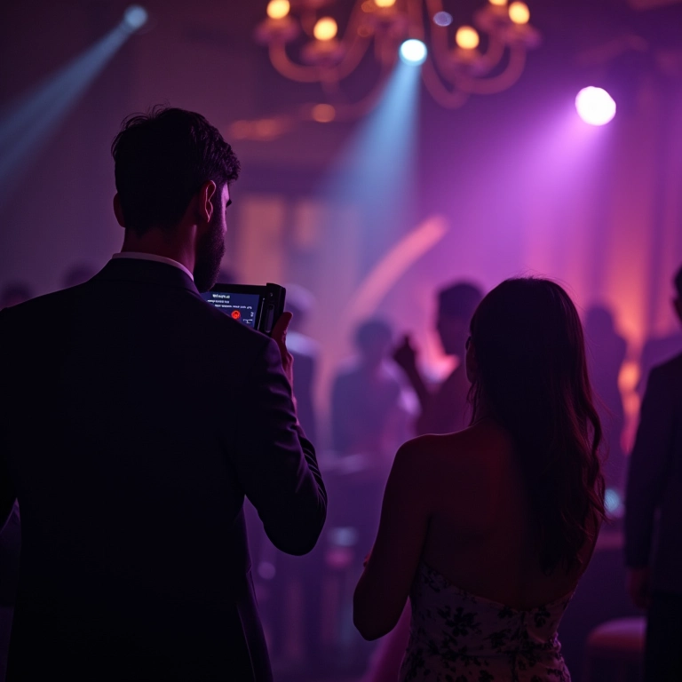 Técnico de iluminação ajustando as configurações de moving head.