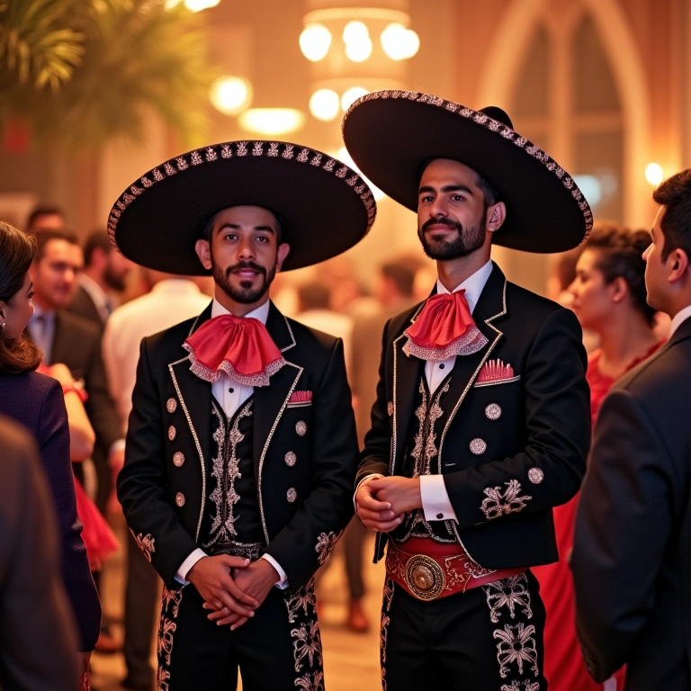 Tequileiros tradicionais e temáticos em festa de casamento.