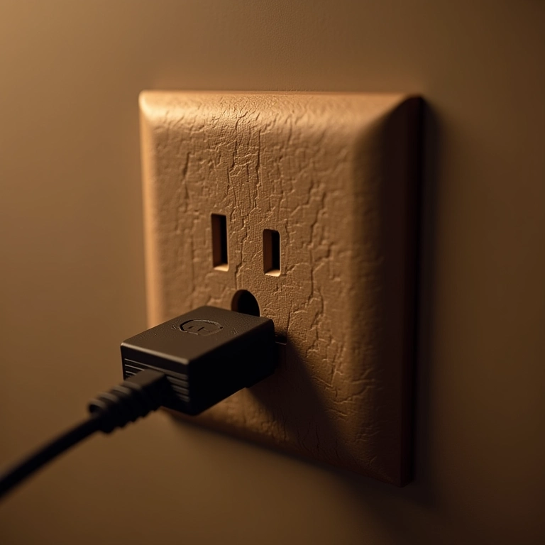 Tomada elétrica egípcia com adaptador.