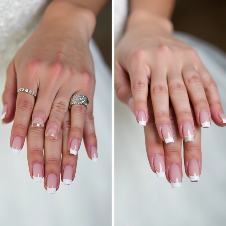 Transformação de unhas com alongamento para noiva.