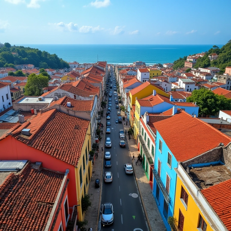 Vista aérea do Pelourinho em Salvador, Bahia.