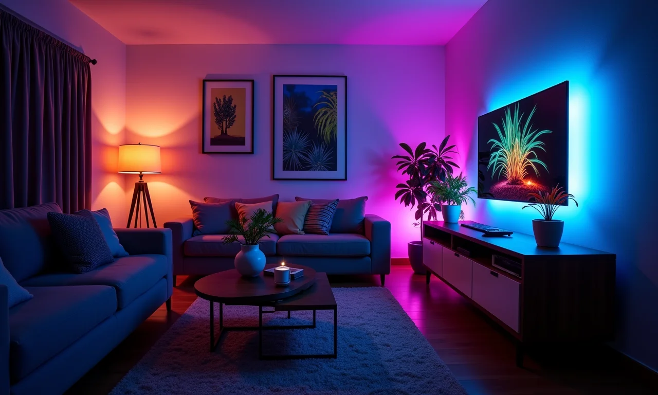 Ambiente com luz negra montado de forma acessível.