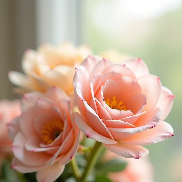 Arranjo delicado de flores artificiais para decoração de noivado