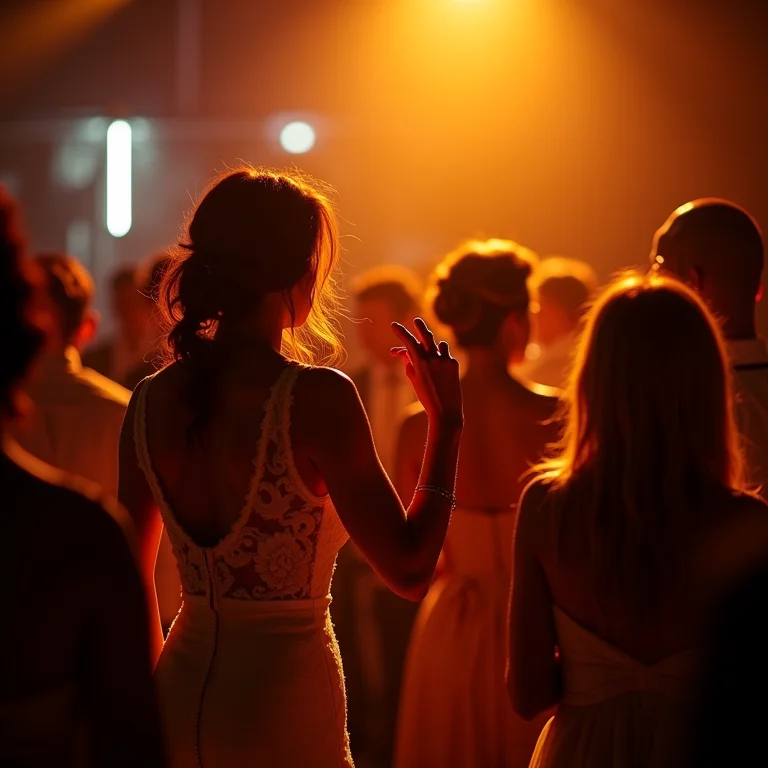 Banda brasileira animando welcome party com convidados dançando