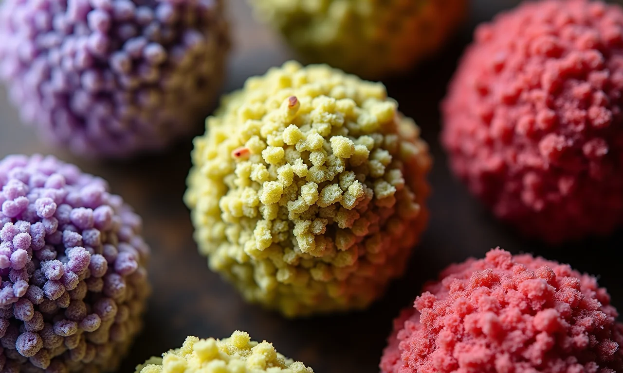 Brigadeiros gourmet com sabores inusitados: lavanda, pistache, red velvet.