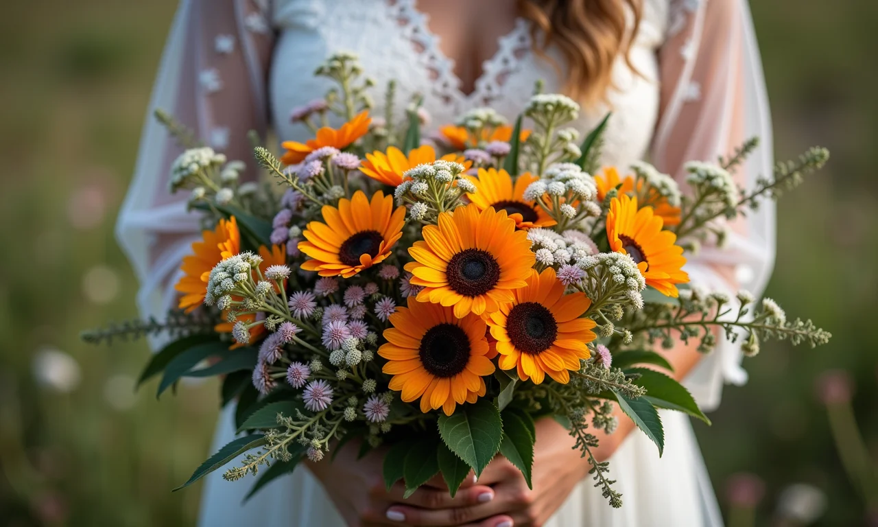 Buquê campestre e delicado para casamento.